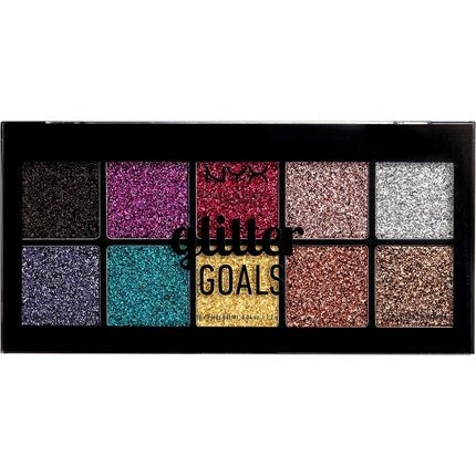 NYX Professional Makeup Glitter Goals Cream Pro Palette 10 Silky Glitter Cream Eyeshadow Makeup Shades - Maison des fragrances