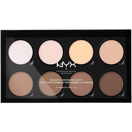 NYX Professional Makeup Highlight & Contour Pro Palette Powder Contour Kit Eight Blendable Matte and Pearly Shades - Maison des fragrances