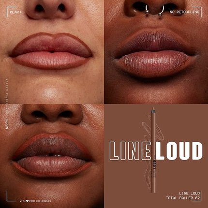 NYX Professional Makeup Line Loud Lip Liner Total Baller 07 Rich Warm Brown - Maison des fragrances
