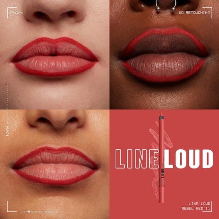 Nyx Professional Makeup Line Loud Lip Pencil - No.11 Rebel Red 1.2g - Maison des fragrances