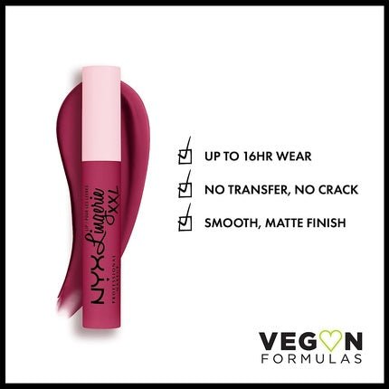 NYX Professional Makeup Lip Lingerie XXL Matte Liquid Lipstick Stayin' Juicy Deep Magenta 0.13 Fl Oz - Maison des fragrances