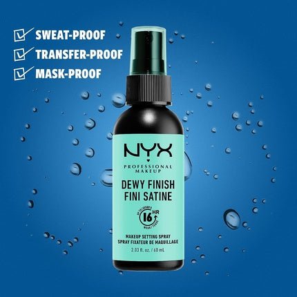 NYX Professional Makeup Setting Spray Long Lasting Fixing Lightweight Vegan Formula Dewy Finish 60ml - Maison des fragrances