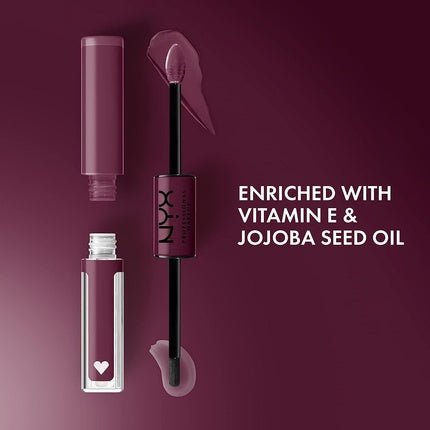 NYX Professional Makeup Shine Loud Long - Lasting Liquid Lipstick with Clear Lip Gloss Cool - Toned Plum 09 Make It Work - Maison des fragrances