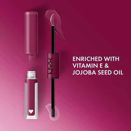 NYX Professional Makeup Shine Loud Long - Lasting Liquid Lipstick with Clear Lip Gloss Perfect Berry - Maison des fragrances