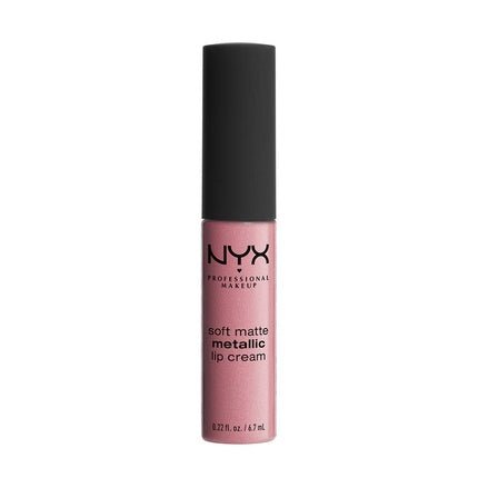 NYX Professional Makeup Soft Matte Metallic Lip Cream Liquid Lipstick Milan Dark Pink - Brown 0.22oz - Maison des fragrances