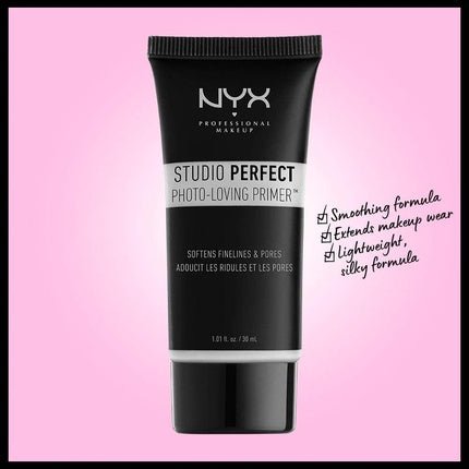 NYX Professional Makeup Studio Perfect Primer Clear Makeup Primer Base Even Complexion Minimises Fine Lines and Pores Vegan Formula - Maison des fragrances