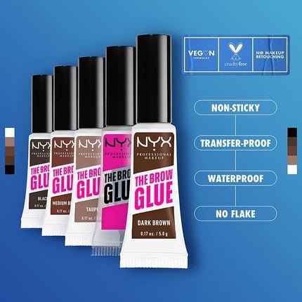 NYX Professional Makeup The Brow Glue Extreme Hold Tinted Eyebrow Gel Taupe 0.17 Fl Oz - Maison des fragrances