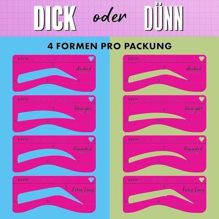 NYX Professional Makeup Thin Eyebrow Stencil Set - Maison des fragrances