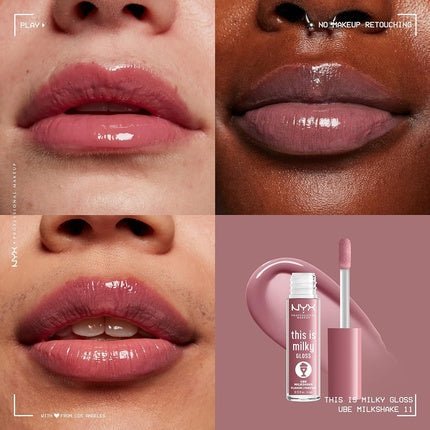 NYX Professional Makeup This Is Milky Gloss 12 Hour Hydration Vegan Ube Milkshake Mauve Purple - Maison des fragrances
