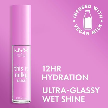 NYX Professional Makeup This Is Milky Gloss Vegan Lip Gloss Lilac Splash - Maison des fragrances