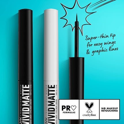 NYX Professional Makeup Ultra - Pigmented Liquid Eyeliner Intense Matte Finish Vivid Matte White 02 - Maison des fragrances