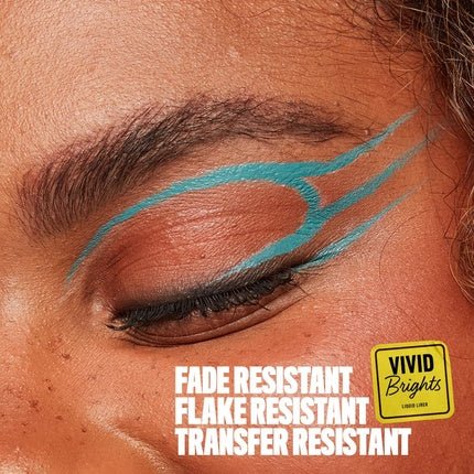 NYX PROFESSIONAL MAKEUP Vivid Brights Liquid Liner Smear - Resistant Eyeliner with Precise Tip Cyan Simp 01 Cyan Simp - Maison des fragrances
