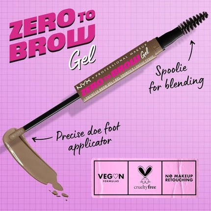 NYX PROFESSIONAL MAKEUP Zero to Brow Longwear Eyebrow Gel Ash Blonde - Maison des fragrances