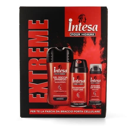 Targeted Intesa Homme Extreme Gift Set Deodorant + Shower Gel + Shaving Foam Bracelet pour homme