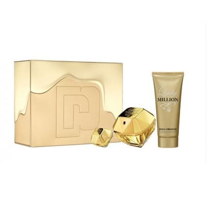 Paco Rabanne Lady Million with Body Lotion and Travel Eau de Parfum 80ml pour femme