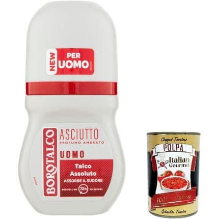 Italian Gourmet Borotalco Deodorant Roll-On Uomo Asciutto 's Amber Déodorant (Déo) Homme 50ml