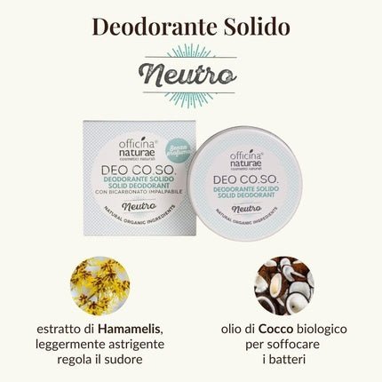 Officina Naturae Deo Co. Neutral Without Perfume Deodorant Bar Bio Plastic - Maison des fragrances