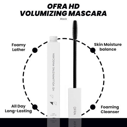 Ofra HD Volumizing Mascara Black 0.3 Oz - Maison des fragrances