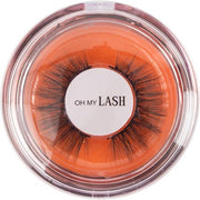 OH MY LASH Black Faux Mink False Strip Eyelashes in Rose Gold Reusable Case Individual Girl Time - Maison des fragrances