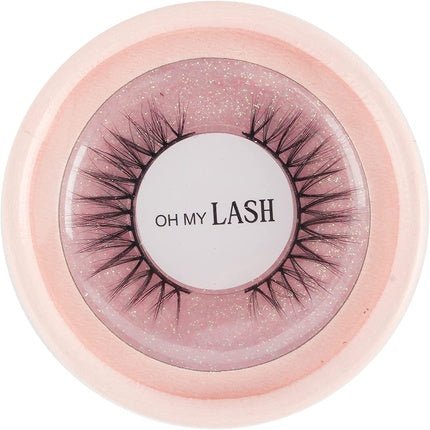 OH MY LASH Black Faux Mink False Strip Eyelashes Natural Look in Pink Cardboard Reusable Lashes Case - Individual - Maison des fragrances