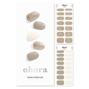 ohora Semi Cured Gel Nail Strips N Gold Coast - Salon - Quality Long Lasting Easy to Apply and Remove Glitter - Includes 2 Prep Pads Nail File and Wooden Stick - Maison des fragrances