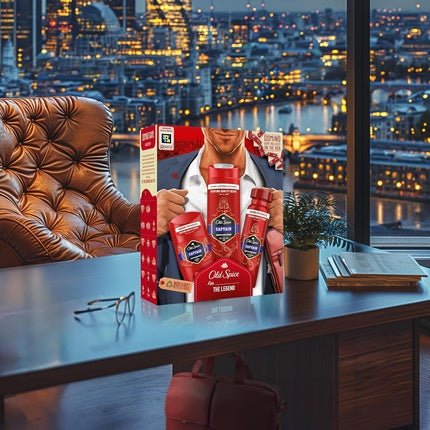 Old Spice Gentleman Gift Set with Captain Deodorant Stick 50ml pour homme - Maison des fragrances