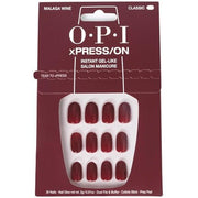 OPI xPRESS/ON Press On Nails Up to 14 Days of Wear Gel - Like Salon Manicure Vegan Sustainable Packaging With Nail Glue Short Red Nails Malaga Wine - Maison des fragrances