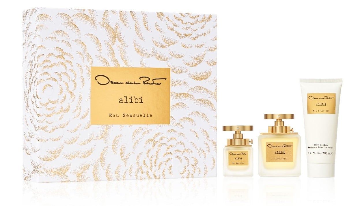 Oscar De La Renta Alibi Eau Sensuelle 3 Piece Gift Set - 3.4 Fl. Oz., 1.0 Fl. Oz., and Body Lotion 3.4 Fl. Oz Eau de Parfum pour femme - Maison des fragrances