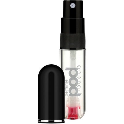 Perfume Pod Clear Refillable Perfume Atomizer with Spray and Genie-S Refill Black - Maison des fragrances
