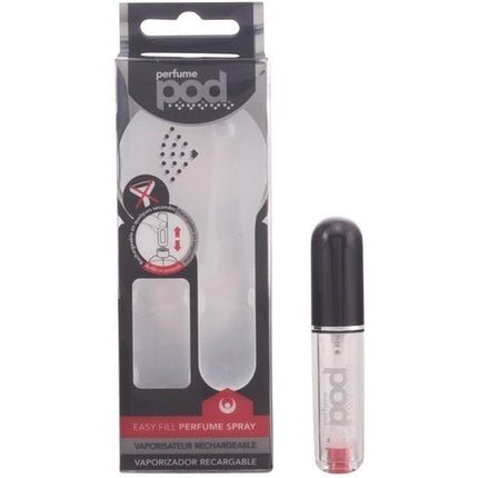 Perfume Pod Clear Refillable Perfume Atomizer with Spray and Genie-S Refill Black - Maison des fragrances
