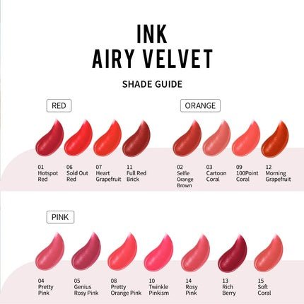 Peripera Ink Airy Velvet Lip Tint 0.14 fl oz 14 Rosy Pink - Maison des fragrances