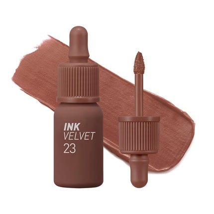 Peripera Ink the Velvet Lip Tint High Pigment Color Longwear Weightless Not Animal Tested Gluten - Free Paraben - Free 023 Nutty Nude - Maison des fragrances