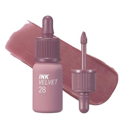 Peripera Ink the Velvet Lip Tint High Pigment Color Longwear Weightless Not Animal Tested Gluten - Free Paraben - Free 028 Mauveful Nude - Maison des fragrances