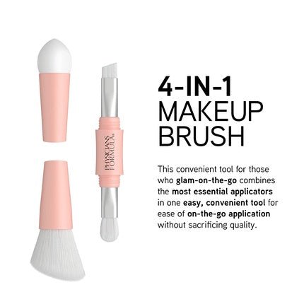 Physicians Formula 4 - in - 1 Makeup Brush Set for On - the - Go Application - Eyeshadow, Eyeliner/Brow, Bronzer/Brush, Foundation/Concealer Sponge - Maison des fragrances
