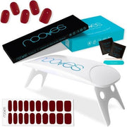 Pre - Cured Red Gel Nail Sheets with Portable UV/LED Nail Dryer Lamp 8W Midnight Rain - Maison des fragrances