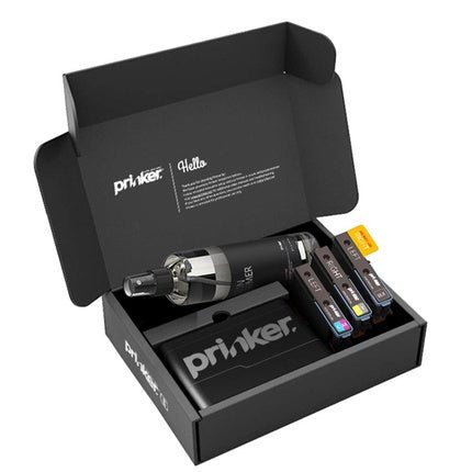 Prinker Color Your Way Temporary Tattoo Device with Premium Cosmetics Full Color + Black Ink - Black - Maison des fragrances