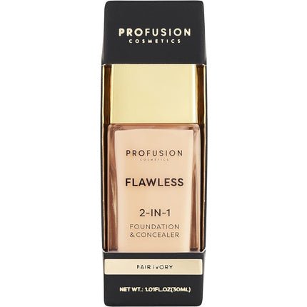 Profusion Cosmetics Flawless 2 - in - 1 Foundation and Concealer Fair Ivory - Maison des fragrances