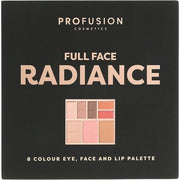 Profusion Cosmetics Full Face Palette Radiance 8 Shade Eye, Face & Lip Palette - Maison des fragrances