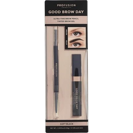 Profusion Cosmetics Good Brow Day 2 - Piece Kit Soft Black - Maison des fragrances
