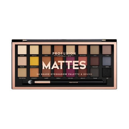 Profusion Cosmetics Mattes 24 Shade Eyeshadow Palette and Pro Brush for Stunning Eye Look - Cruelty Free and Vegan Friendly Makeup Kit - Maison des fragrances