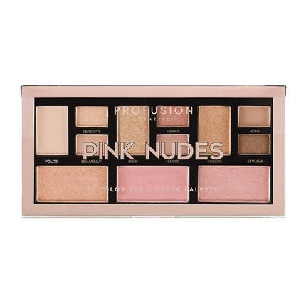 Profusion Cosmetics Mini Artistry 12 Shade Eye & Cheek Palette Pink Nudes - Maison des fragrances