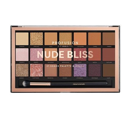 Profusion Cosmetics Nude Bliss Eyeshadow Palette with 21 Shades - Maison des fragrances