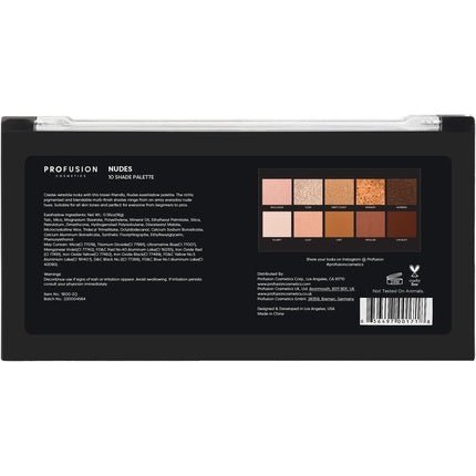 Profusion Cosmetics Nudes 10 Shade Eyeshadow Palette 16g - Maison des fragrances