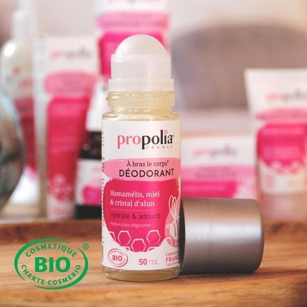 Propolia Organic Witch Hazel Deodorant with Honey and Alum Crystal - Hydrates and Softens - Maison des fragrances