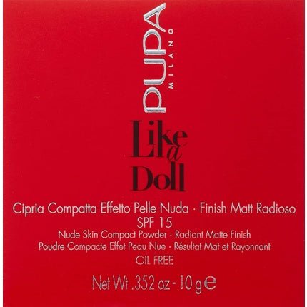 Pupa Like A Doll Nude Skin Compact Powder Spf15 Mattifying Powder 003 10g - Maison des fragrances