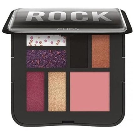 Pupa Rock Cosmetic Bag 004 Black Face and Eye Palette with Mirror 8g - Maison des fragrances