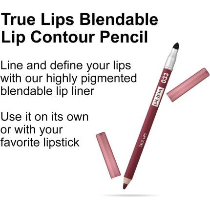 Pupa True Lips Lip Liner Smudger Pencil 033 Bordeaux - Maison des fragrances