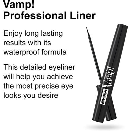 Pupa Vamp Professional Liner Waterproof Eyeliner In 100 Black 4.5ml - Maison des fragrances