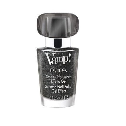 Pupa Vamp! Scented Gel Effect Nail Polish Sparkling Edition 308 Dazzle Black - Maison des fragrances