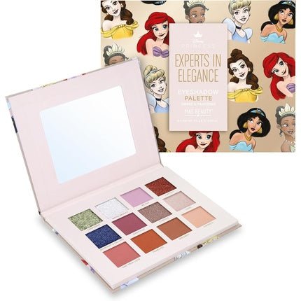Pure Princess Eyeshadow MAD BEAUTY Disney Twelve Shade Palette With Mirror Self - Care Cosmetic Gift Belle Ariel Tiana Cinderella Jasmine - Maison des fragrances
